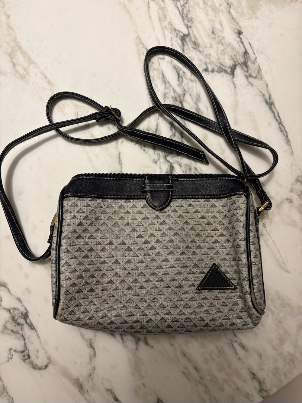 Classic Liz Claiborne Classic Neutral Triangle-Pattern Crossbody Bag